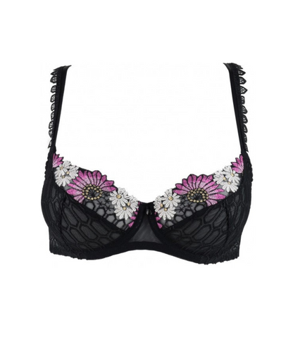 Louisa Bracq soft cup bra from the Flower Power line features luxurious embroidery available at Di Moda Lingerie Toronto.
