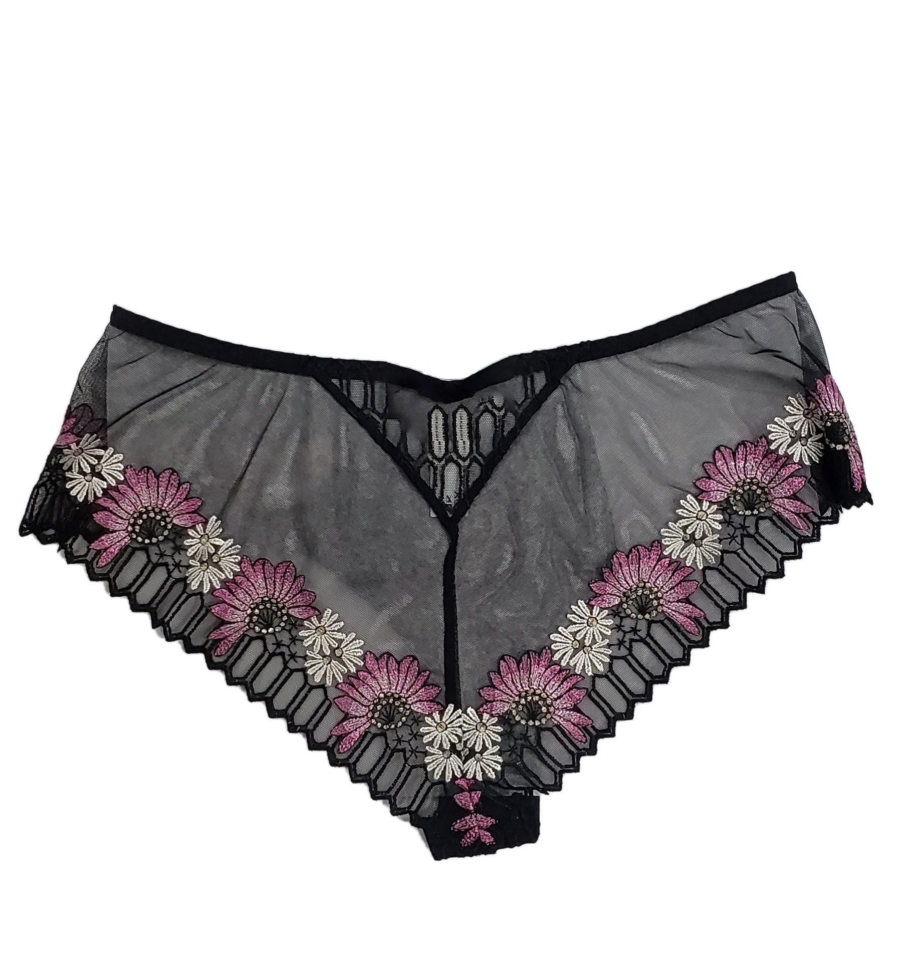 Louisa Bracq shorty from the Flower Power line features luxurious embroidery exclusively at Di Moda Lingerie Toronto.