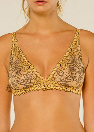 Infinite Floral Embroidery Wireless Bralette