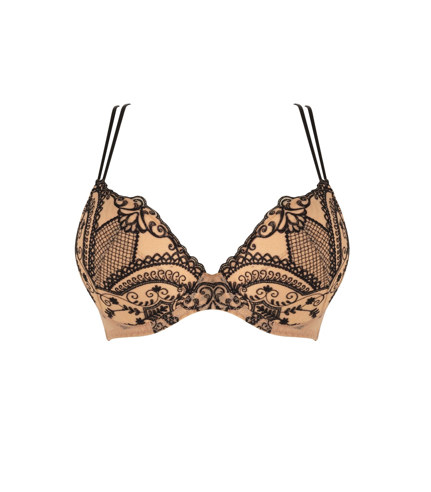 Sophisticated and luxuriously embroidered push-up bra from the Kant line by Louisa Bracq from France. at DiModa Lingerie Toronto.