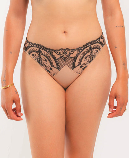 Sophisticated and luxuriously embroidered brief panties from the Kant line by Louisa Bracq from France at DiModa Lingerie Toronto.