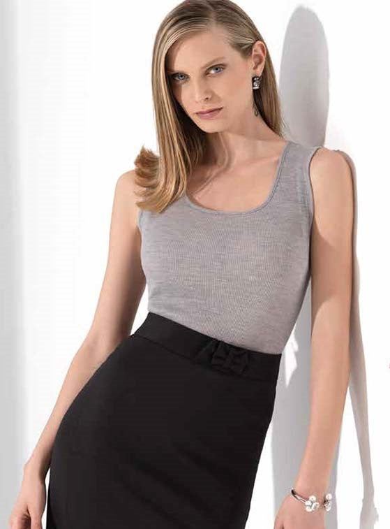 Lightweight soft sleeveless top from the Wool-Modal line by Emmebivi from Italy.
