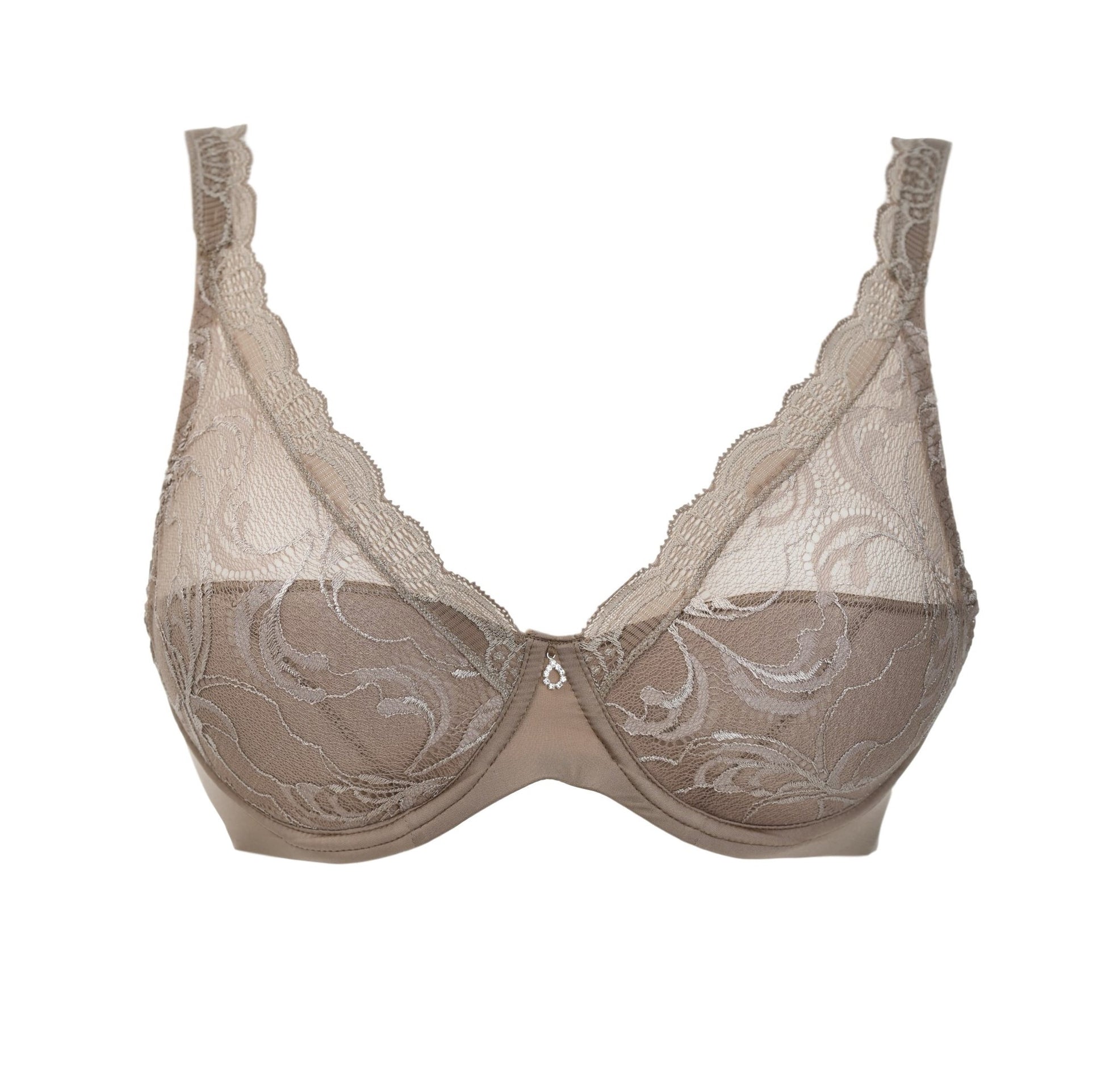 Underwire Flat Lace Plunging Bra