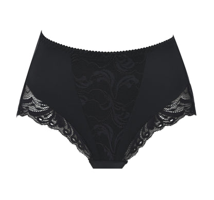 Leilieve's Savoir Faire line boasts this Full Brief, crafted with an ideal fit and sensation. An Italian flat lace limits transparency while an ultra-soft microfiber fabric lends a luxurious aesthetic and tactile experience.