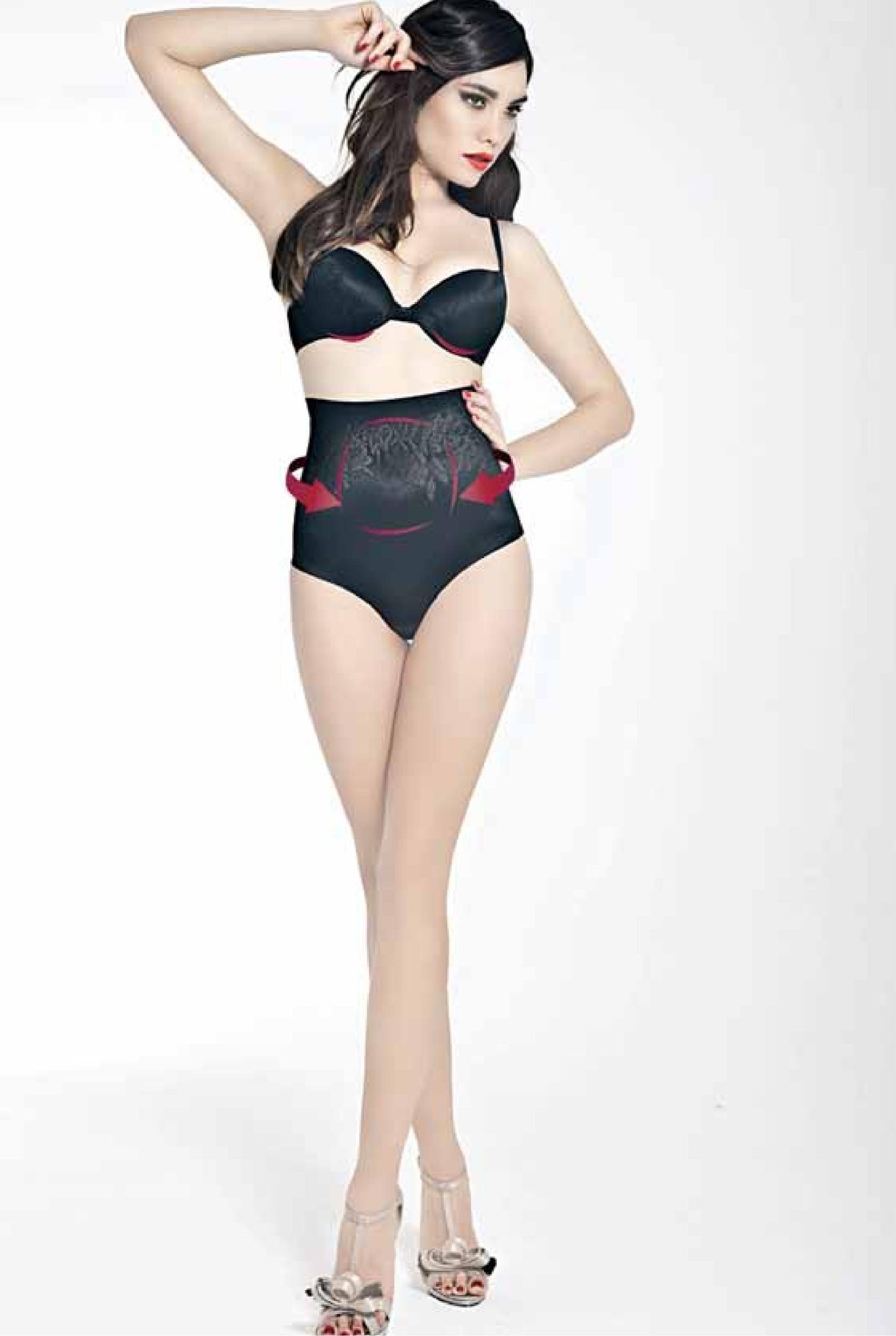 Jacquard fabric, high-waisted control culotte by Andra from Italy at Di Moda Lingerie.