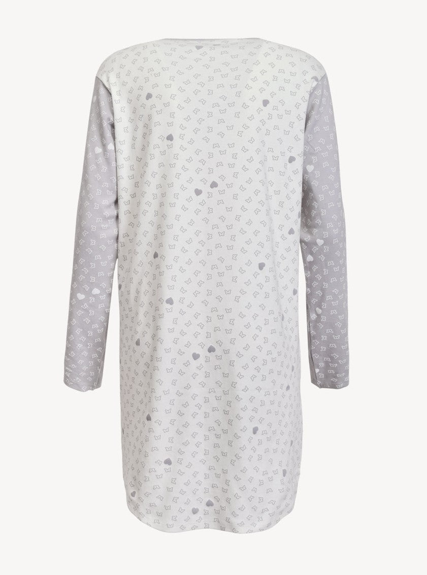 Two-Colour Long Sleeve Cotton Nightgown by SIeLEI Italy