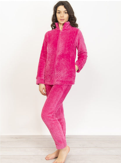Braid knitting pattern two-piece PJ made of plush fleece fabric by SIeLEI from Italy