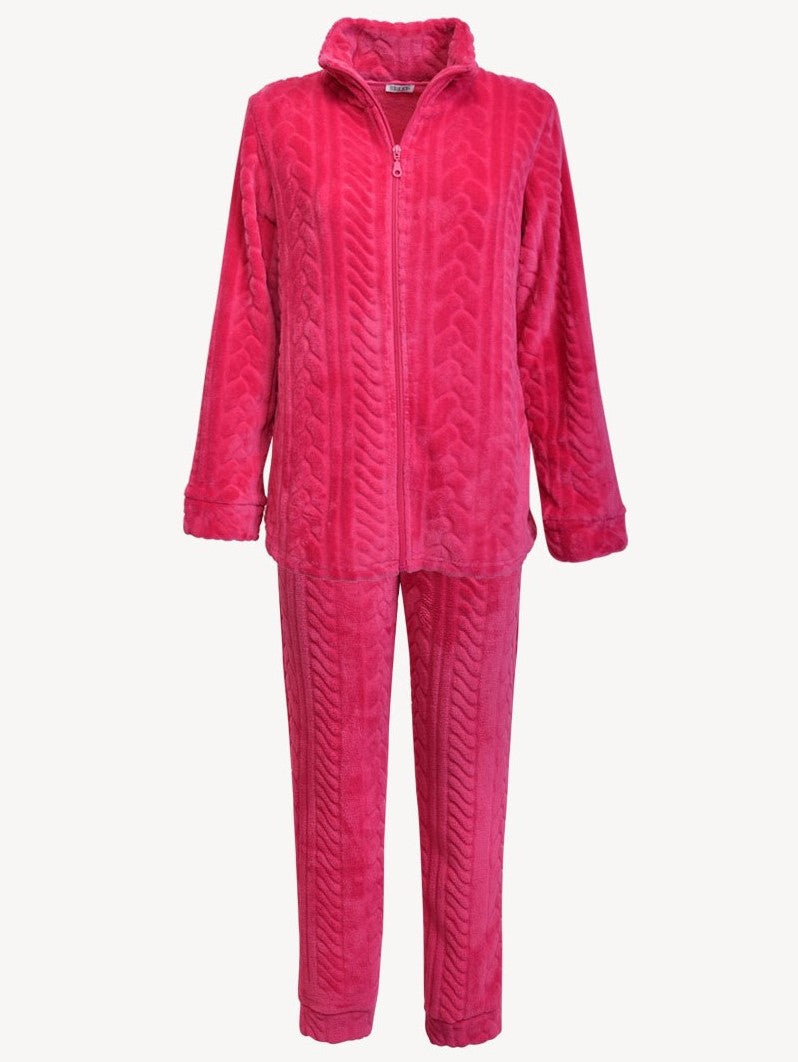 Braid knitting pattern two-piece PJ made of plush fleece fabric by SIeLEI from Italy